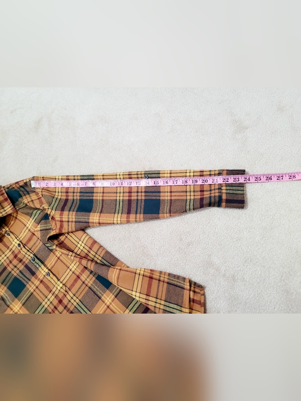 KÜHL Flannel Shirt Womens Small Orange Plaid Long Sleeve Button Up Outdoor Hikin - Picture 12 of 16